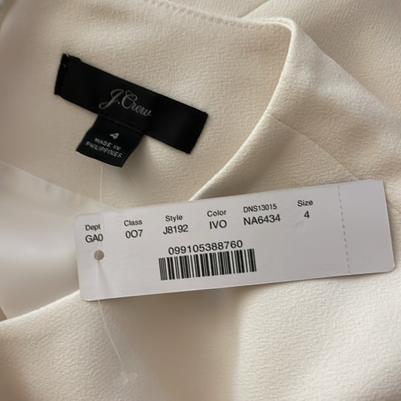 NWT J. Crew 2-pc ivory cropped blouse + pencil skirt size 4 - Picture 7 of 9